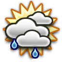 Nearby Thunderstorm, light rain, mostly cloudy